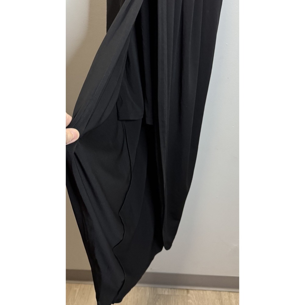 Venus Dress Maxi Woman's Large Black Halter Sleeveless Wrap Open Front Lined - Picture 5 of 11